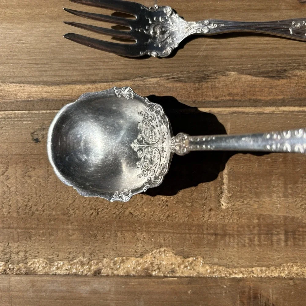 1847 Rogers Bros BERKSHIRE Silverplate International Berry Spoon Tudor Meat Fork